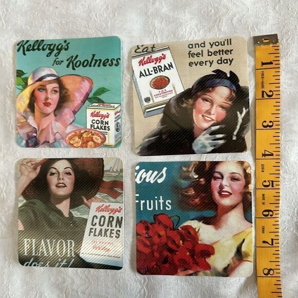 Coasters Retro Vintage Kelloggs Plastic - Picture 9 of 9